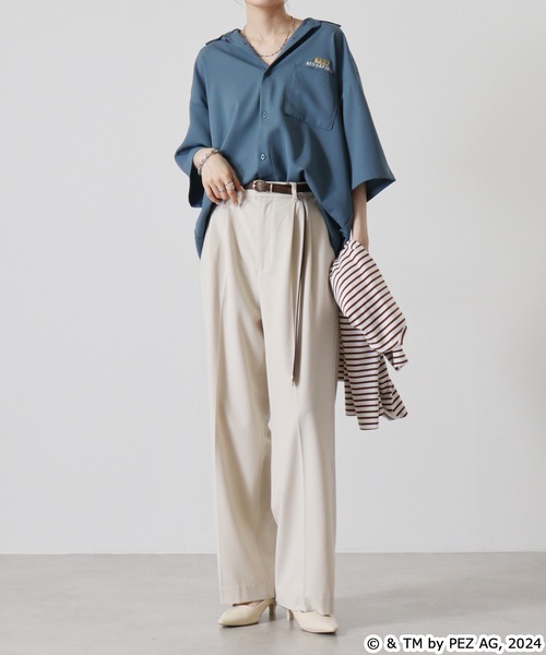 【セール】REDCAPGIRL PEZ×REDCAPGIRL バック刺繍＆プリント ルーズサイズ半袖シャツ（シャツ/ブラウス）｜Red Cap Girl（レッドキャプガール）