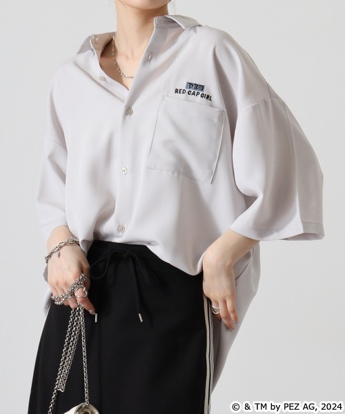 【セール】REDCAPGIRL PEZ×REDCAPGIRL バック刺繍＆プリント ルーズサイズ半袖シャツ（シャツ/ブラウス）｜Red Cap Girl（レッドキャプガール）