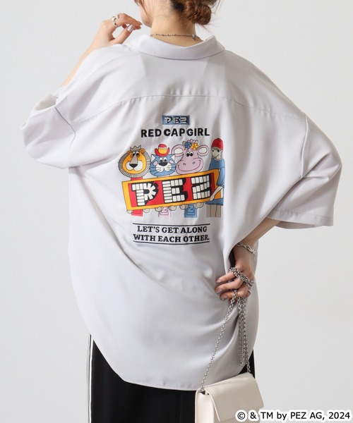 【セール】REDCAPGIRL PEZ×REDCAPGIRL バック刺繍＆プリント ルーズサイズ半袖シャツ（シャツ/ブラウス）｜Red Cap Girl（レッドキャプガール）