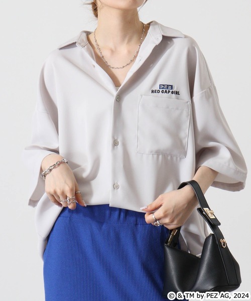 【セール】REDCAPGIRL PEZ×REDCAPGIRL バック刺繍＆プリント ルーズサイズ半袖シャツ（シャツ/ブラウス）｜Red Cap Girl（レッドキャプガール）