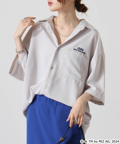 【セール】REDCAPGIRL PEZ×REDCAPGIRL バック刺繍＆プリント ルーズサイズ半袖シャツ（シャツ/ブラウス）｜Red Cap Girl（レッドキャプガール）