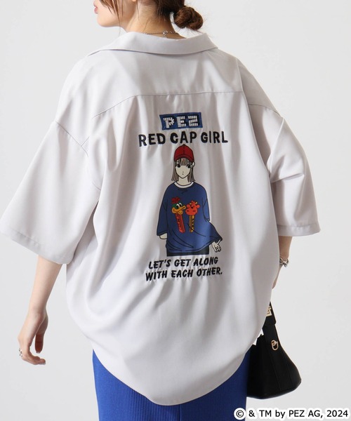 【セール】REDCAPGIRL PEZ×REDCAPGIRL バック刺繍＆プリント ルーズサイズ半袖シャツ（シャツ/ブラウス）｜Red Cap Girl（レッドキャプガール）
