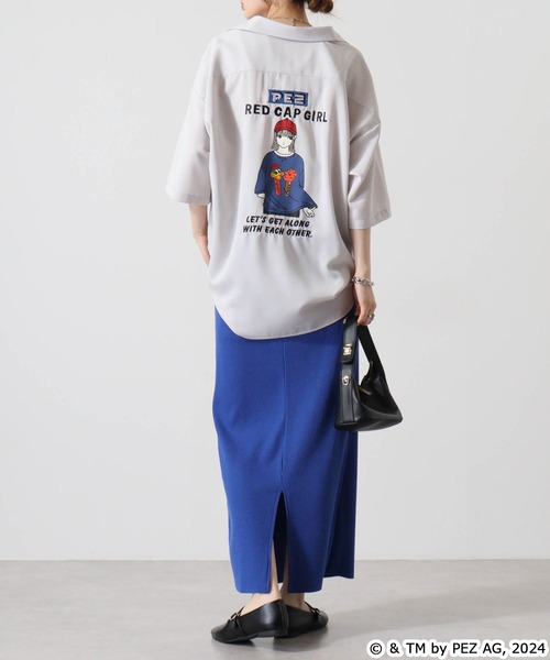【セール】REDCAPGIRL PEZ×REDCAPGIRL バック刺繍＆プリント ルーズサイズ半袖シャツ（シャツ/ブラウス）｜Red Cap Girl（レッドキャプガール）