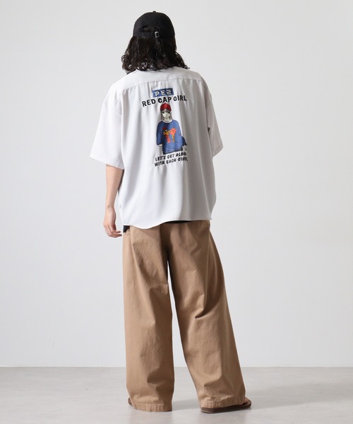【セール】REDCAPGIRL PEZ×REDCAPGIRL バック刺繍＆プリント ルーズサイズ半袖シャツ（シャツ/ブラウス）｜Red Cap Girl（レッドキャプガール）