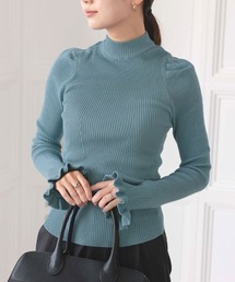 ウォッシャブルフリルスリーブニット