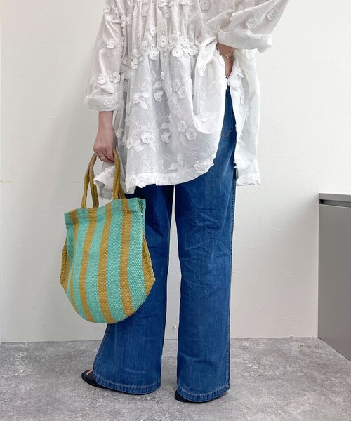 fredy emue（フレディエミュ）の「ライトオンスデニムイージーパンツ（デニムパンツ・レディース・サックスブルー/ネイビー・38/36）」の10枚目の写真