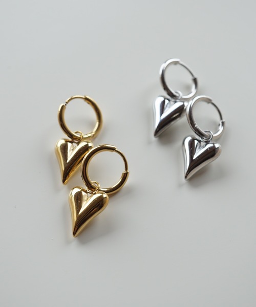 CERCA(チェルカ)の「saran jewelry/アレルギー対応 2way ハートフープ ピアス(ピアス(両耳用)・レディース・ゴールド/シルバー・FREE)」の3枚目の写真