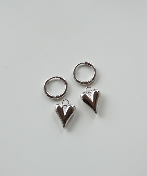 CERCA(チェルカ)の「saran jewelry/アレルギー対応 2way ハートフープ ピアス(ピアス(両耳用)・レディース・ゴールド/シルバー・FREE)」の8枚目の写真