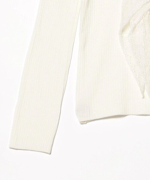 Ray BEAMS（レイビームス）の「レース フリルカラー リブ プルオーバー（ニット/セーター・レディース・ホワイト/ブラック・ONE SIZE）」の18枚目の写真