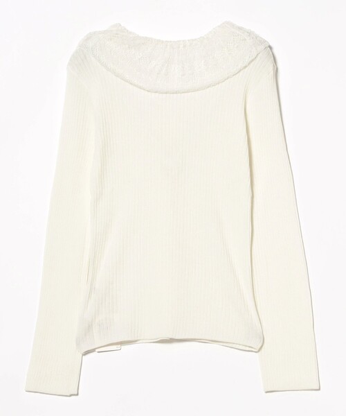 Ray BEAMS（レイビームス）の「レース フリルカラー リブ プルオーバー（ニット/セーター・レディース・ホワイト/ブラック・ONE SIZE）」の19枚目の写真