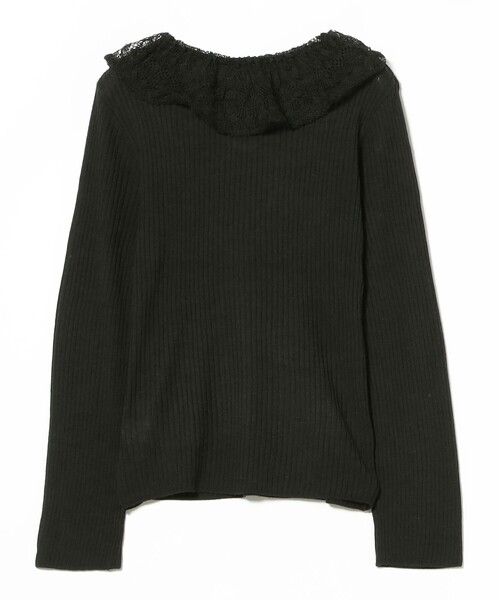 Ray BEAMS（レイビームス）の「レース フリルカラー リブ プルオーバー（ニット/セーター・レディース・ホワイト/ブラック・ONE SIZE）」の22枚目の写真