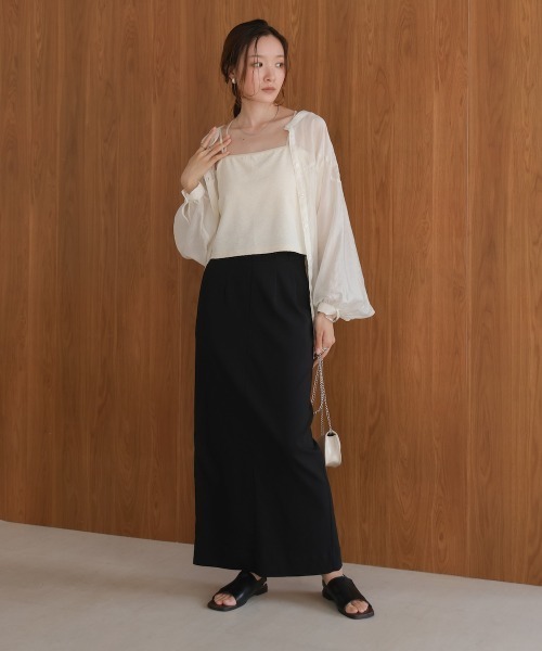 Bab(バブ)の「【S・Mサイズ展開】カップ付キショート丈ジャガードキャミソール(キャミソール・レディース・ブラウン/アイボリー/ブラック・S/M)」の5枚目の写真