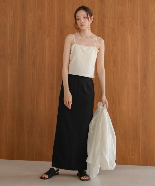 Bab(バブ)の「【S・Mサイズ展開】カップ付キショート丈ジャガードキャミソール(キャミソール・レディース・ブラウン/アイボリー/ブラック・S/M)」の11枚目の写真