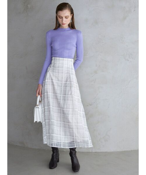 MERCURYDUO（マーキュリーデュオ）の「モールチェックフレアスカート（スカート・レディース・ピンク/オフホワイト/イエロー・SMALL/MEDIUM）」の7枚目の写真