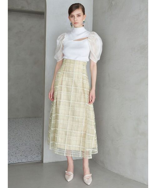 MERCURYDUO（マーキュリーデュオ）の「モールチェックフレアスカート（スカート・レディース・ピンク/オフホワイト/イエロー・SMALL/MEDIUM）」の9枚目の写真