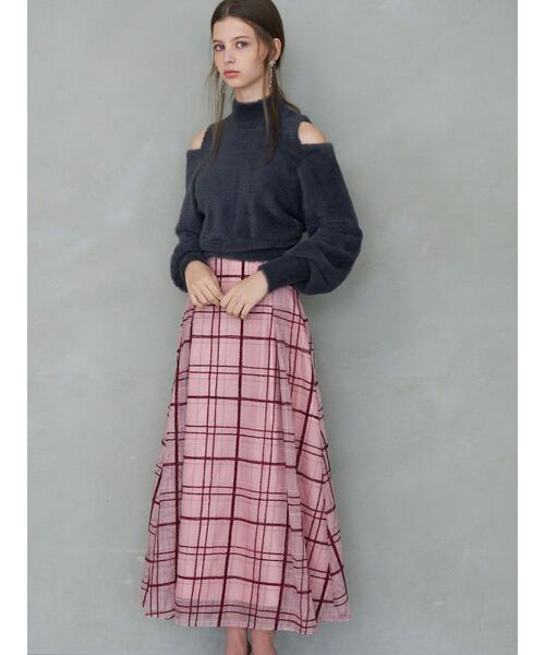 MERCURYDUO（マーキュリーデュオ）の「モールチェックフレアスカート（スカート・レディース・ピンク/オフホワイト/イエロー・SMALL/MEDIUM）」の21枚目の写真