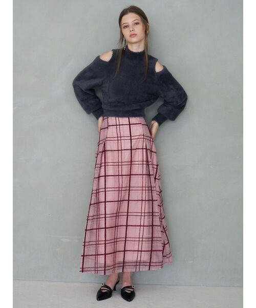 MERCURYDUO（マーキュリーデュオ）の「モールチェックフレアスカート（スカート・レディース・ピンク/オフホワイト/イエロー・SMALL/MEDIUM）」の22枚目の写真