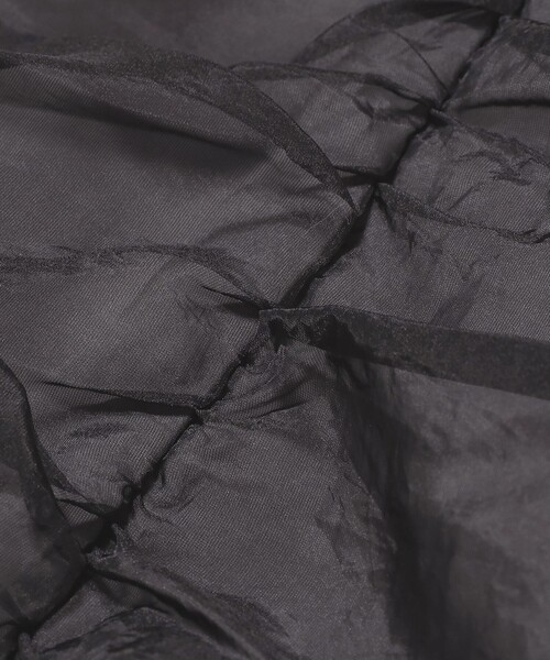 Ray BEAMS（レイビームス）の「シアー ギャザー ジップ スカート（スカート・レディース・ブラック/ベージュ・0/1）」の20枚目の写真