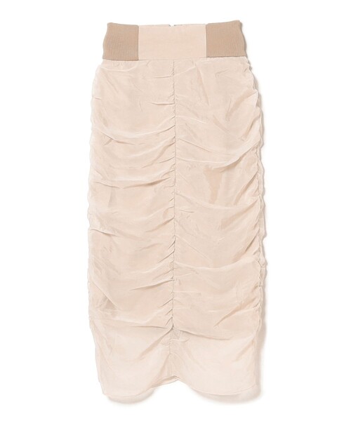 Ray BEAMS（レイビームス）の「シアー ギャザー ジップ スカート（スカート・レディース・ブラック/ベージュ・0/1）」の21枚目の写真