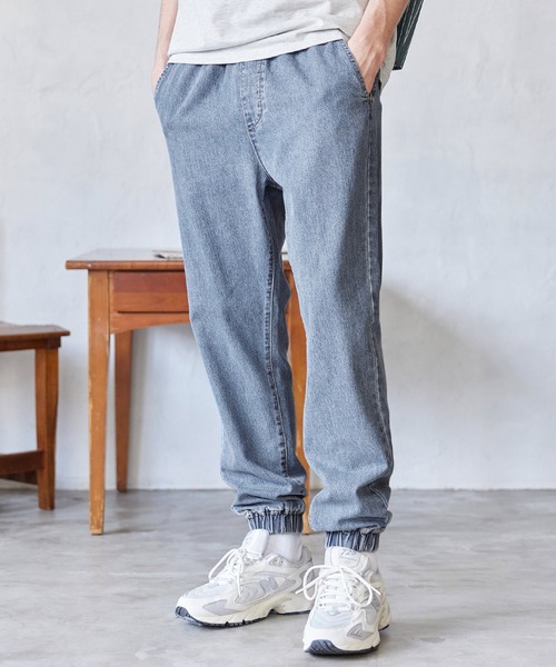 coca(coca)(コカ)の「ウエストゴムジョガーデニムパンツ(デニムパンツ・メンズ・ブルー/ライトブルー・M/L/XL)」の2枚目の写真