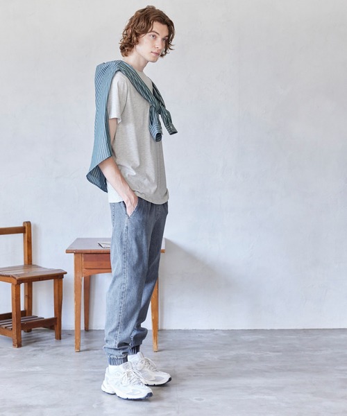 coca(coca)(コカ)の「ウエストゴムジョガーデニムパンツ(デニムパンツ・メンズ・ブルー/ライトブルー・M/L/XL)」の9枚目の写真