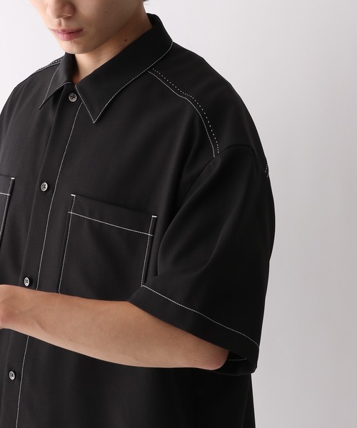 RAGEBLUE（レイジブルー）の「配色ステッチ/オーバーサイズシャツ（シャツ/ブラウス・メンズ・ブラック/グレー/ホワイト・MEDIUM/LARGE）」の22枚目の写真