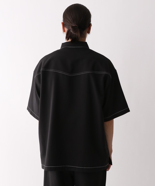 RAGEBLUE（レイジブルー）の「配色ステッチ/オーバーサイズシャツ（シャツ/ブラウス・メンズ・ブラック/グレー/ホワイト・MEDIUM/LARGE）」の19枚目の写真