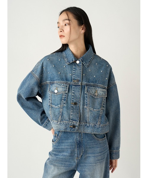 新作！FRAY I.D ショート丈オーバービジューデニムジャケット fit=scale-down,w=1200