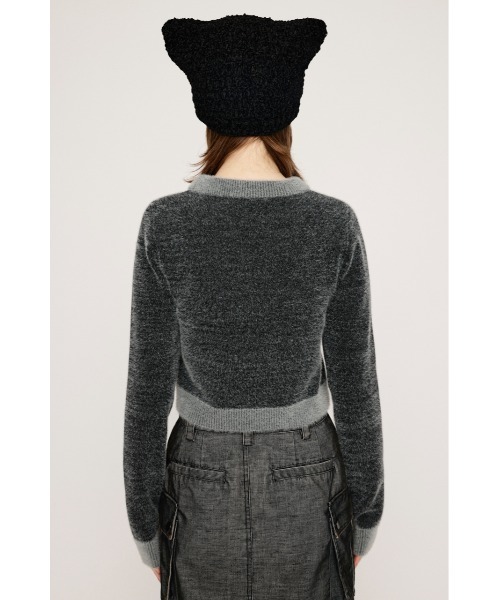 SLY（スライ）の「JQ LOGO MINKY CROP KNIT TOPS ジャガード ロゴ