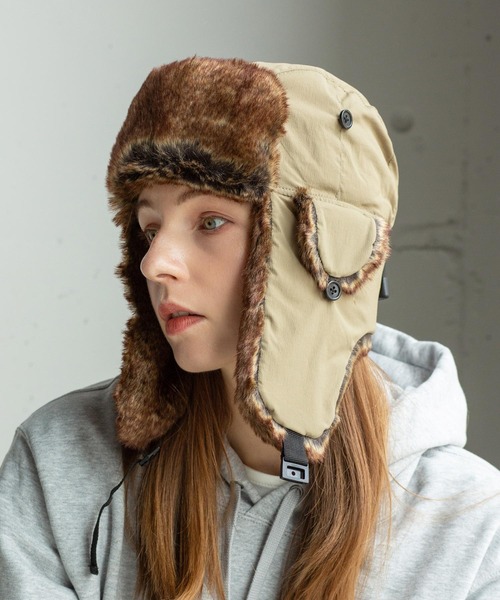 14+（イチヨンプラス）の「フライトキャップ 撥水（ハット・レディース・ブラック/グレー/ベージュ・MEDIUM/X-LARGE）」の4枚目の写真