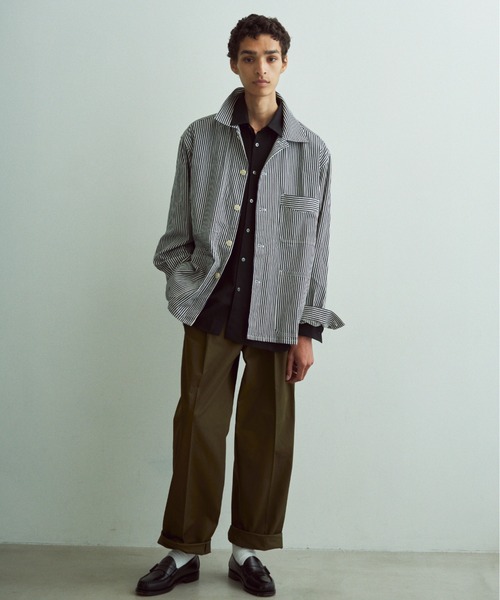 benine9(ビーナイン)の「benine 9 6oz Hickory Striped Denim Work Jacket(ブルゾン・メンズ・ホワイト・LARGE/MEDIUM/SMALL)」の3枚目の写真