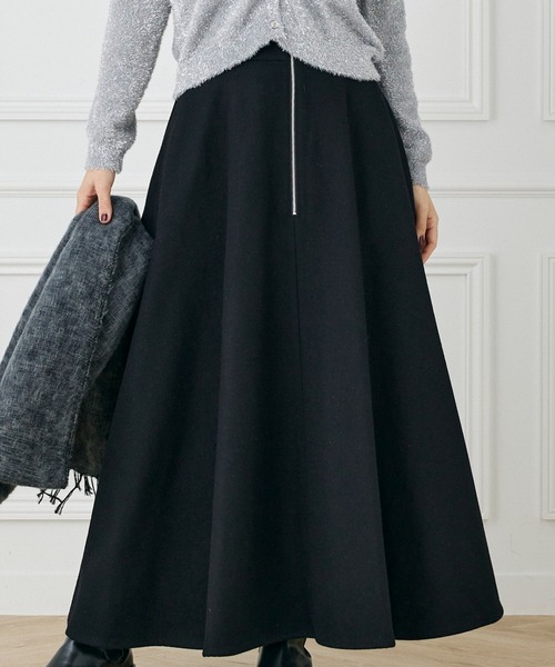 【セール】フロントジップフレアスカート【セットアップ対応】（スカート）｜INED CLARO（イネドクラロ）
