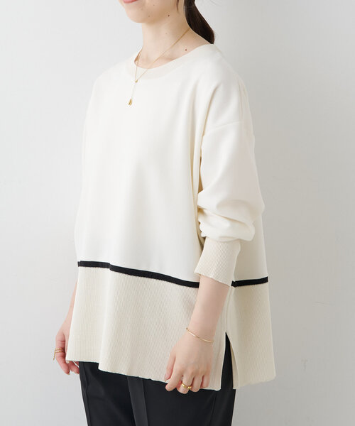 BEARDSLEY（ビアズリー）の「ラインニット（ニット/セーター・レディース・ホワイト・FREE）」の3枚目の写真
