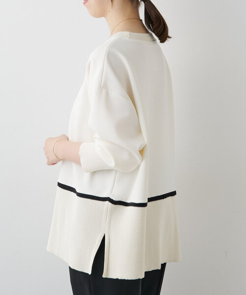 BEARDSLEY（ビアズリー）の「ラインニット（ニット/セーター・レディース・ホワイト・FREE）」の4枚目の写真