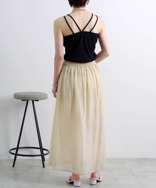 Fizz(フィズ)の「【Fizz/フィズ】 コットンガーゼスカート(スカート・レディース・グリーン/ブラック/カーキ/ネイビー/ベージュ/ピンク・M)」の11枚目の写真