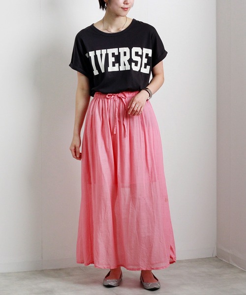 Fizz(フィズ)の「【Fizz/フィズ】 コットンガーゼスカート(スカート・レディース・グリーン/ブラック/カーキ/ネイビー/ベージュ/ピンク・M)」の12枚目の写真