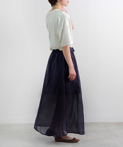 Fizz(フィズ)の「【Fizz/フィズ】 コットンガーゼスカート(スカート・レディース・グリーン/ブラック/カーキ/ネイビー/ベージュ/ピンク・M)」の15枚目の写真