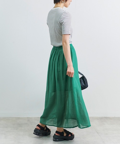 Fizz(フィズ)の「【Fizz/フィズ】 コットンガーゼスカート(スカート・レディース・グリーン/ブラック/カーキ/ネイビー/ベージュ/ピンク・M)」の17枚目の写真