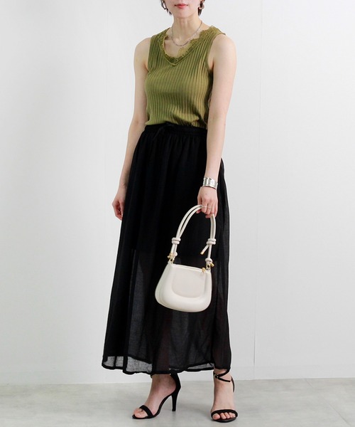 Fizz(フィズ)の「【Fizz/フィズ】 コットンガーゼスカート(スカート・レディース・グリーン/ブラック/カーキ/ネイビー/ベージュ/ピンク・M)」の18枚目の写真