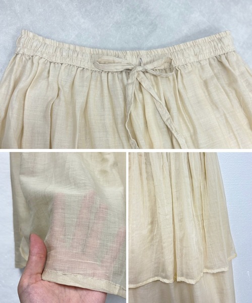 Fizz(フィズ)の「【Fizz/フィズ】 コットンガーゼスカート(スカート・レディース・グリーン/ブラック/カーキ/ネイビー/ベージュ/ピンク・M)」の20枚目の写真