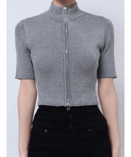 EMODA(エモダ)の「プレーティングハーフリブニット(ニット/セーター・レディース・ホワイト/ピンク/ブラック/グレー/ブルー・FREE)」の4枚目の写真