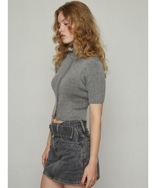 EMODA(エモダ)の「プレーティングハーフリブニット(ニット/セーター・レディース・ホワイト/ピンク/ブラック/グレー/ブルー・FREE)」の15枚目の写真