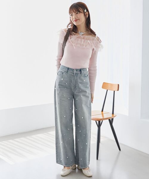 MAJESTIC LEGON(マジェスティックレゴン)の「2wayミルフィーユフリルニット(ニット/セーター・レディース・アイボリー/ブルー系その他5/ブラック/ピンク・MEDIUM)」の14枚目の写真