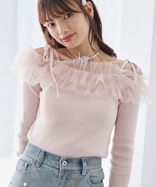MAJESTIC LEGON(マジェスティックレゴン)の「2wayミルフィーユフリルニット(ニット/セーター・レディース・アイボリー/ブルー系その他5/ブラック/ピンク・MEDIUM)」の17枚目の写真