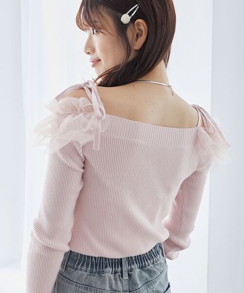 MAJESTIC LEGON(マジェスティックレゴン)の「2wayミルフィーユフリルニット(ニット/セーター・レディース・アイボリー/ブルー系その他5/ブラック/ピンク・MEDIUM)」の18枚目の写真