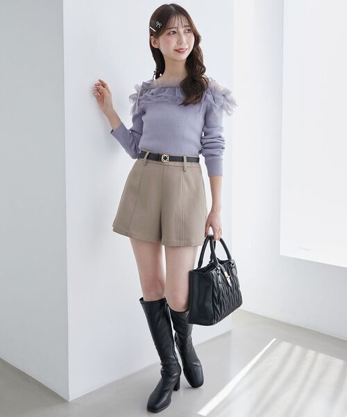 MAJESTIC LEGON(マジェスティックレゴン)の「2wayミルフィーユフリルニット(ニット/セーター・レディース・アイボリー/ブルー系その他5/ブラック/ピンク・MEDIUM)」の22枚目の写真