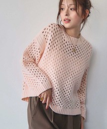 透かし編み」に該当するレディースのニット/セーター（ピンク/桃色系