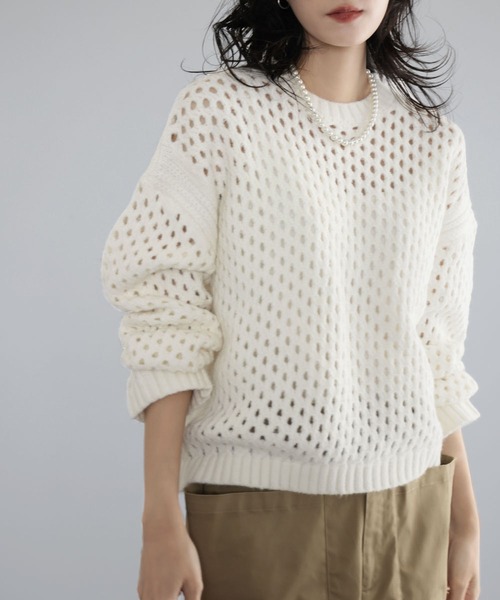 ルーズスラブメッシュニットプルオーバー サイズ3 Loose slub mesh knit pullover / ルーズスラブメッシュニット