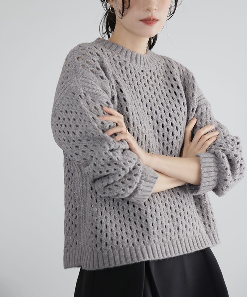 ELFRANK（エルフランク）の「《新色追加》ショート丈 透かし編み