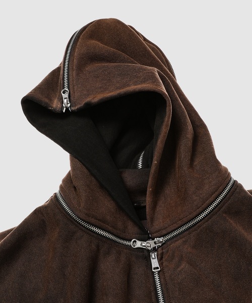 RRR-123（リヴィントンロイレビス）の「ROSE ZIP HOODIE WELDER BROWN